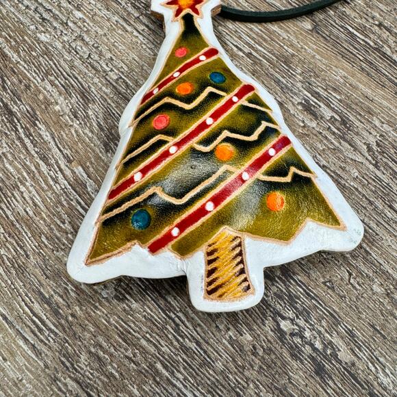 Christmas Tree Purse Charm Genuine Leather Bag Charm Christmas Tree Flair NEW - Picture 8 of 8